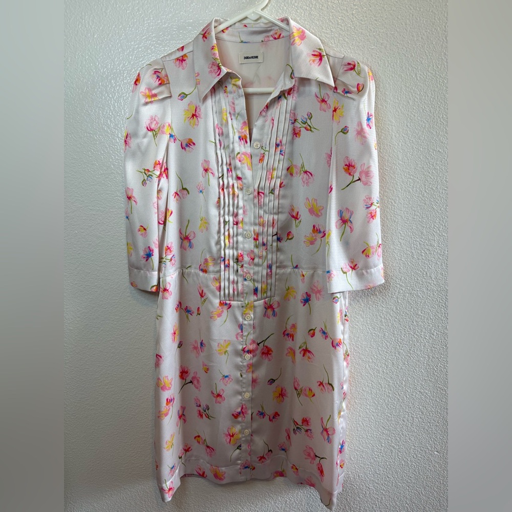 Zadig & Voltaire Floral dress size medium Pink and White